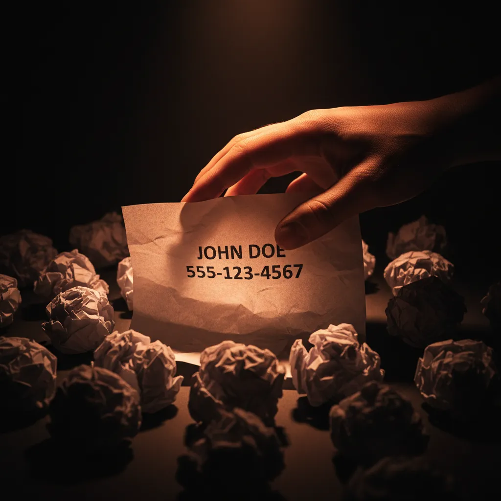 Crumpled lead form being smoothed out under spotlight