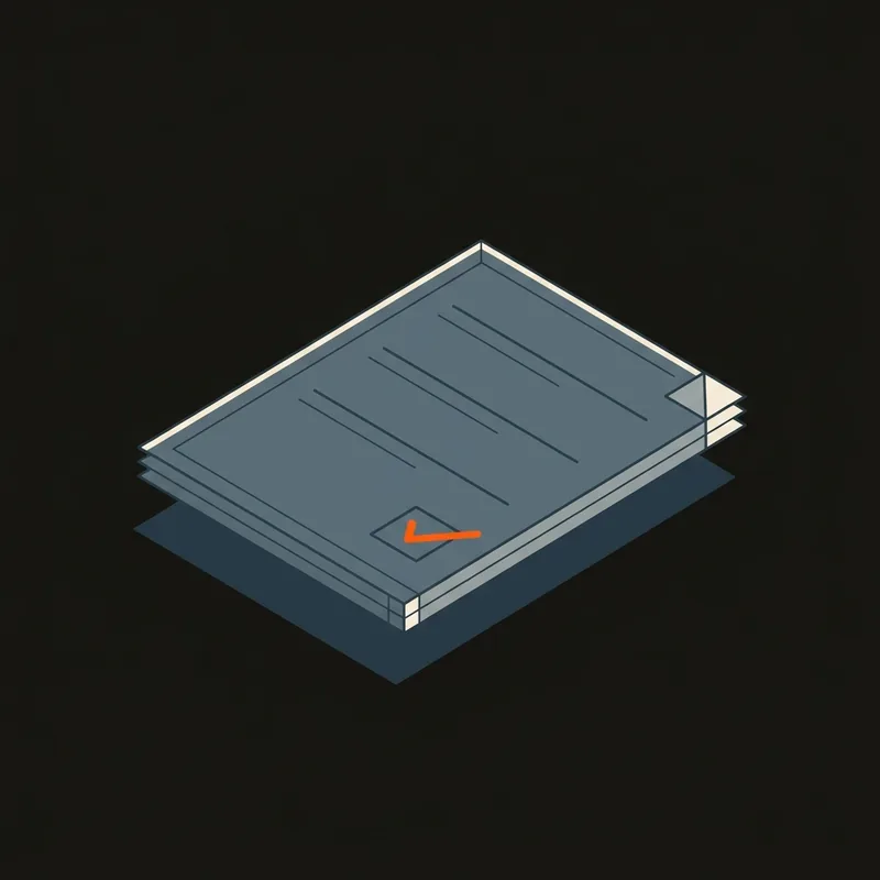 A single short document sheet with one box ticked