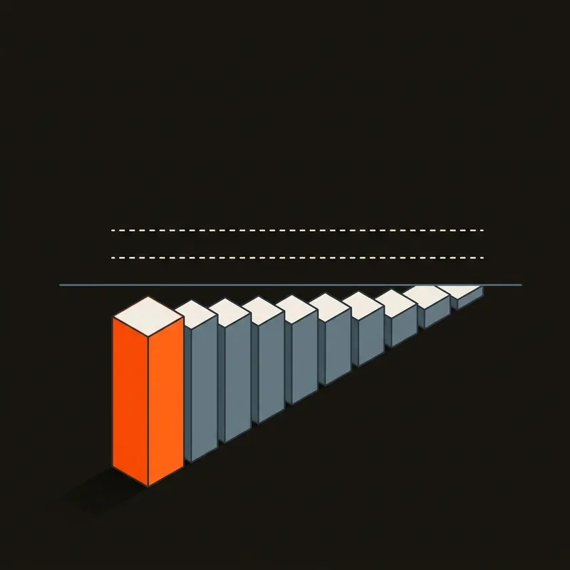 Twelve monthly payments leaving against a flat line of zero return